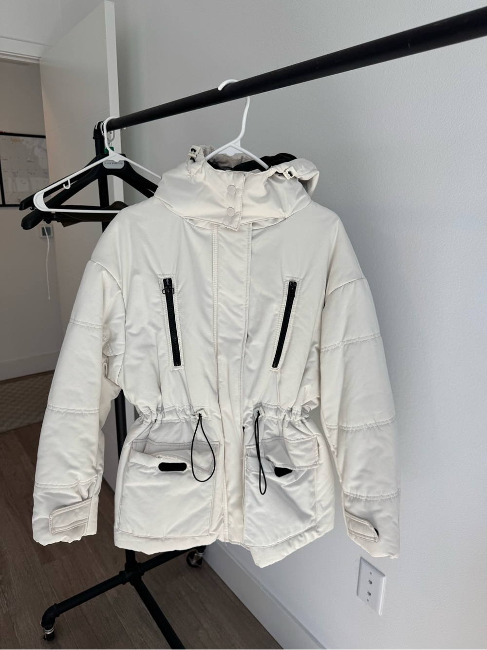 H&M Cream Hooded Utility Parka Jacket